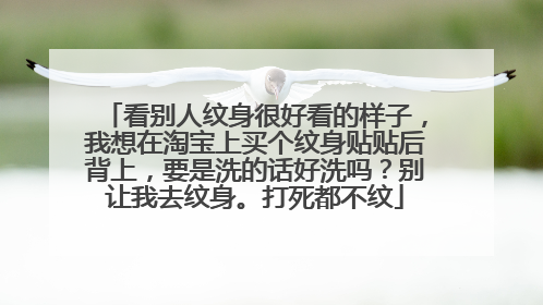 看别人纹身很好看的样子，我想在淘宝上买个纹身贴贴后背上，要是洗的话好洗吗？别让我去纹身。打死都不纹
