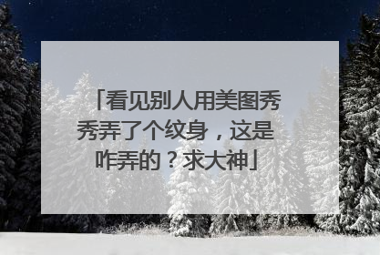 看见别人用美图秀秀弄了个纹身，这是咋弄的？求大神