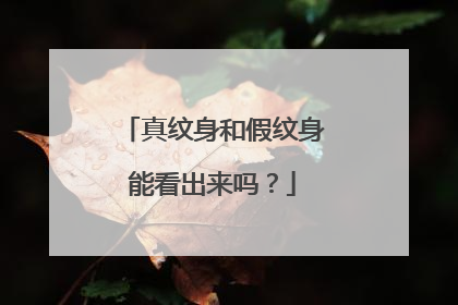 真纹身和假纹身能看出来吗?