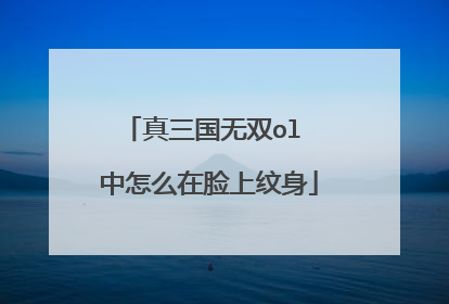 真三国无双ol 中怎么在脸上纹身