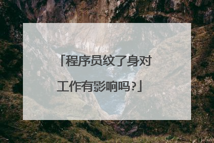 程序员纹了身对工作有影响吗?