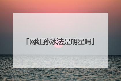 网红孙冰法是明星吗