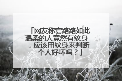 网友称套路路如此温柔的人竟然有纹身，应该用纹身来判断一个人好坏吗？