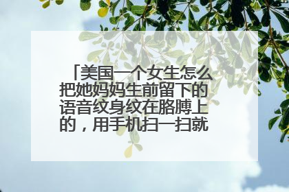 美国一个女生怎么把她妈妈生前留下的语音纹身纹在胳膊上的，用手机扫一扫就出来录音了