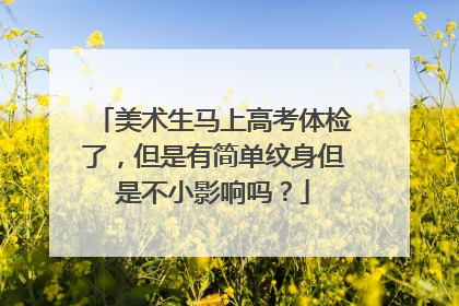美术生马上高考体检了，但是有简单纹身但是不小影响吗？