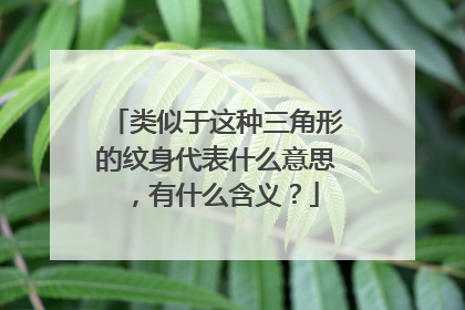 类似于这种三角形的纹身代表什么意思,有什么含义?
