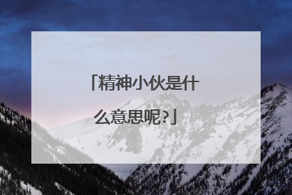精神小伙是什么意思呢?