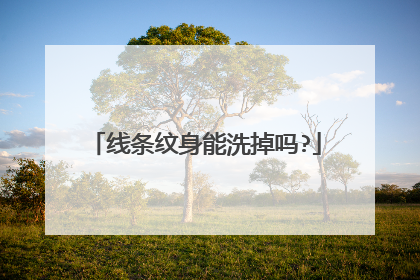 线条纹身能洗掉吗?