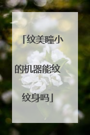 纹美瞳小的机器能纹纹身吗