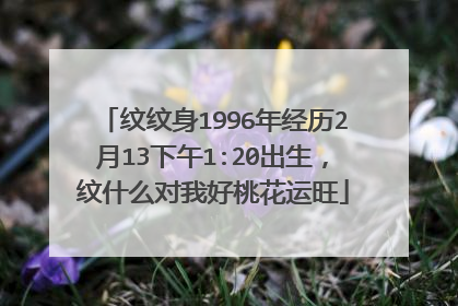 纹纹身1996年经历2月13下午1:20出生，纹什么对我好桃花运旺