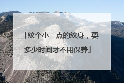 纹个小一点的纹身，要多少时间才不用保养