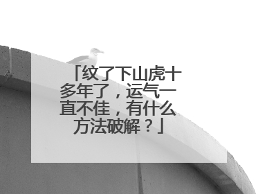 纹了下山虎十多年了，运气一直不佳，有什么方法破解？