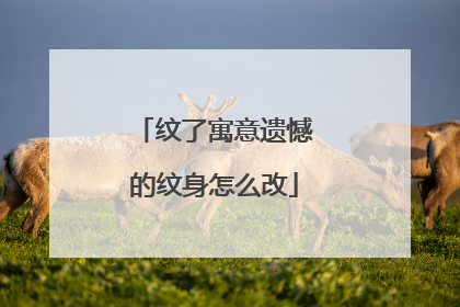 纹了寓意遗憾的纹身怎么改