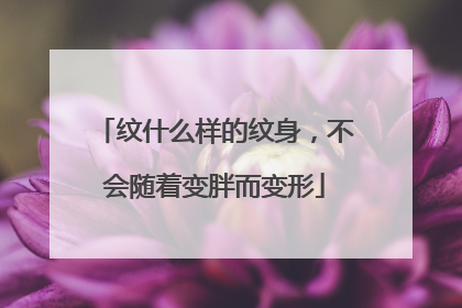 纹什么样的纹身，不会随着变胖而变形
