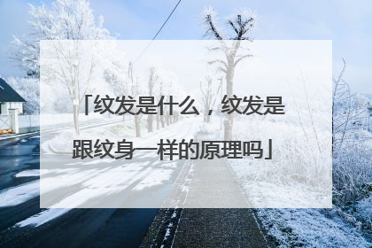 纹发是什么，纹发是跟纹身一样的原理吗