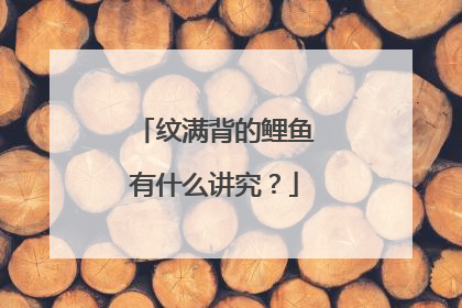 纹满背的鲤鱼有什么讲究？