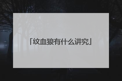纹血狼有什么讲究