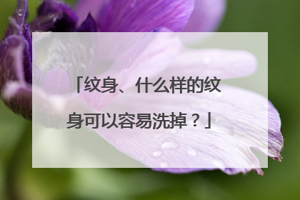 纹身、什么样的纹身可以容易洗掉？