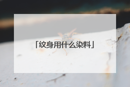 纹身用什么染料