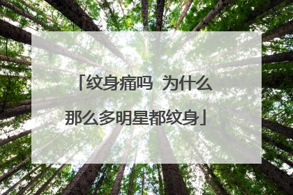 纹身痛吗 为什么那么多明星都纹身