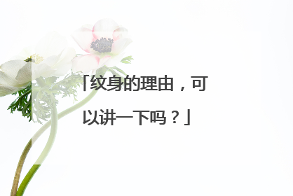 纹身的理由，可以讲一下吗？