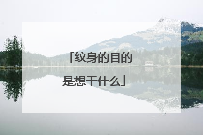纹身的目的是想干什么