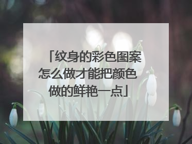 纹身的彩色图案怎么做才能把颜色做的鲜艳一点