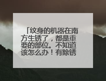 纹身的机器在南方生锈了，都是重要的部位。不知道该怎么办！有除锈方法的帮帮忙