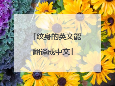 纹身的英文能翻译成中文