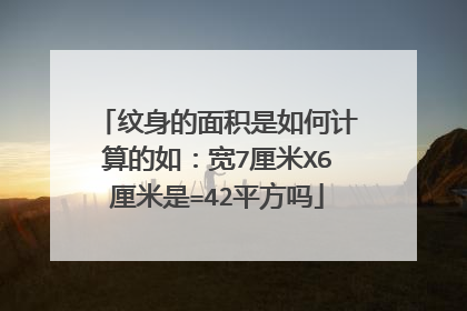 纹身的面积是如何计算的如：宽7厘米X6厘米是=42平方吗