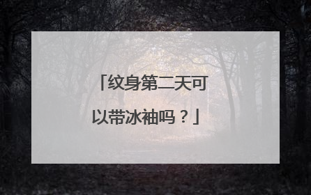 纹身第二天可以带冰袖吗？