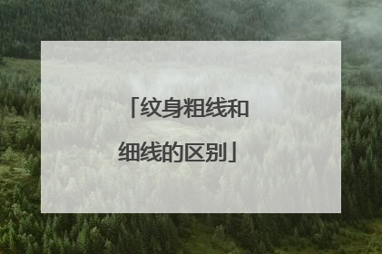 纹身粗线和细线的区别