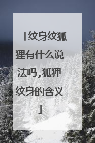 纹身纹狐狸有什么说法吗,狐狸纹身的含义