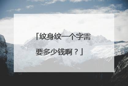纹身纹一个字需要多少钱啊？