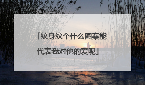 纹身纹个什么图案能代表我对他的爱呢