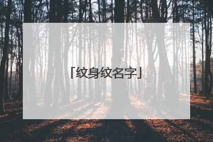 纹身纹名字
