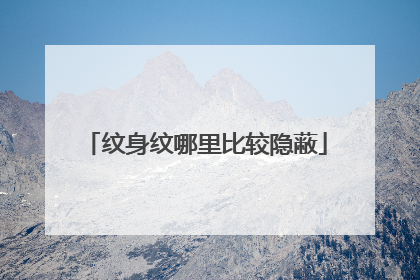 纹身纹哪里比较隐蔽