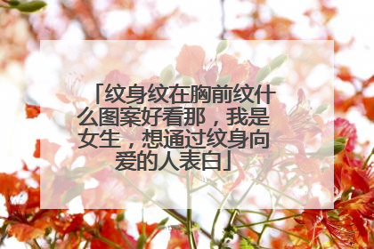 纹身纹在胸前纹什么图案好看那，我是女生，想通过纹身向爱的人表白