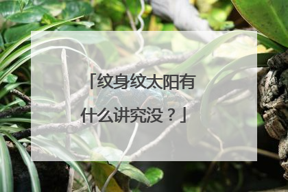 纹身纹太阳有什么讲究没？