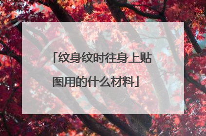 纹身纹时往身上贴图用的什么材料