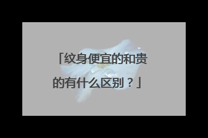 纹身便宜的和贵的有什么区别?