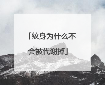 纹身为什么不会被代谢掉