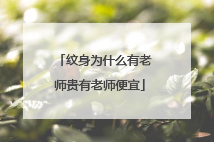 纹身为什么有老师贵有老师便宜
