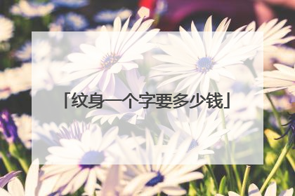 纹身一个字要多少钱