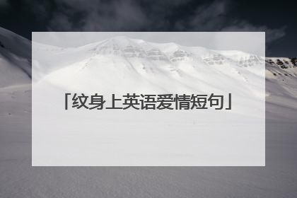 纹身上英语爱情短句