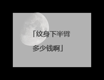 纹身下半臂多少钱啊