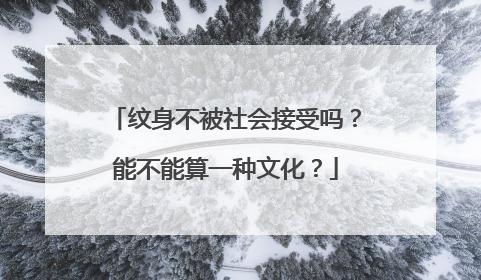 纹身不被社会接受吗？能不能算一种文化？