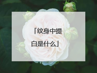 纹身中提白是什么
