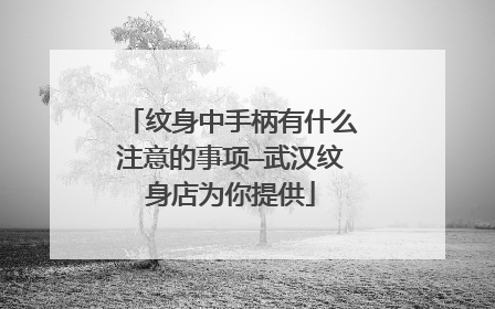 纹身中手柄有什么注意的事项—武汉纹身店为你提供