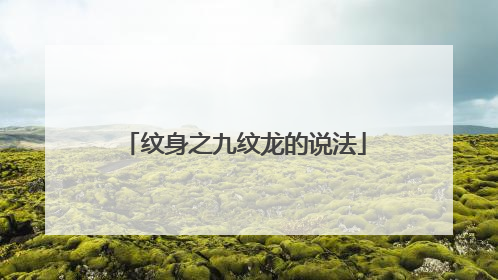 纹身之九纹龙的说法